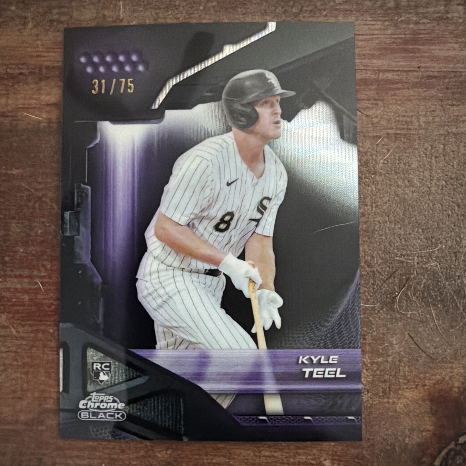 2026 Topps Chrome Black Kyle Teel #85 Purple Refractor /75 RC