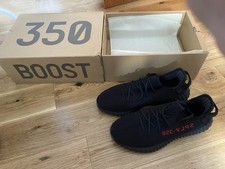 adidas Yeezy Boost 350 V2 Black/Red SPLY-350 Lace Up Trainers UK 10