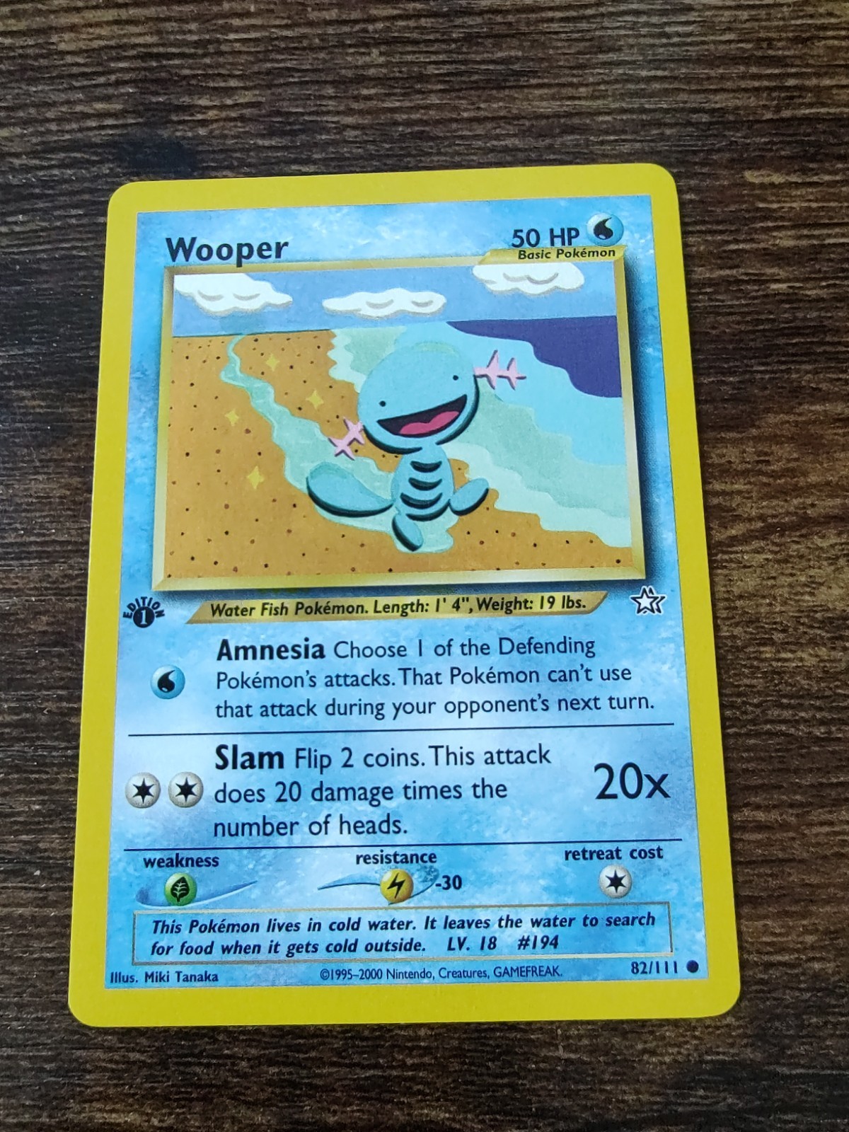Pokemon Neo Genesis 1st Edition Wooper 82/111 Non Holo NM-MINT