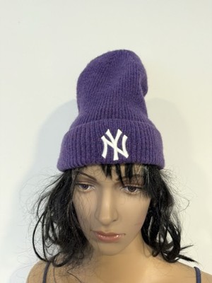 New Era NY Yankees Damen Beanie Lila Wintermütze Strickmütze Warm Trend