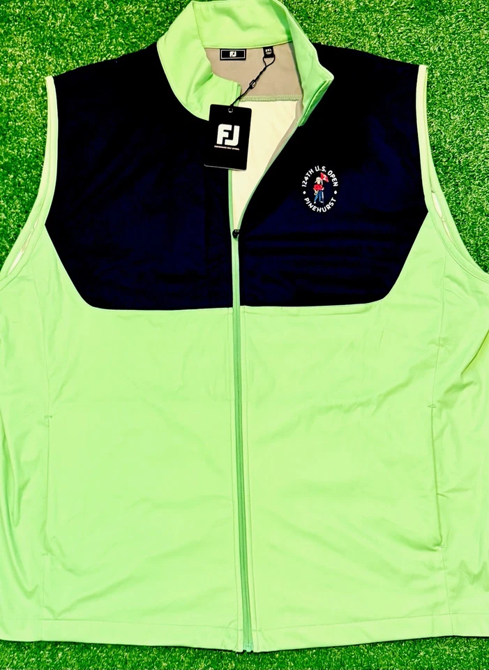 Chaleco Para Hombre 2024 U.S. Open FootJoy Verde Cremallera Completa Nuevo Con Etiquetas Auténtico Ligero 2XL Foto 2 de 4