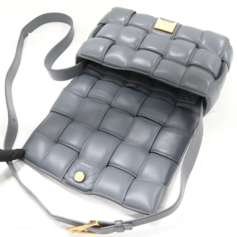 Bottega Veneta Shoulder Bag Small Padded Cassette Lambskin Grey