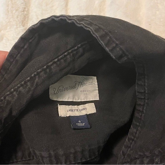 Universal Thread S Labette Black Button Down Raw … - image 8