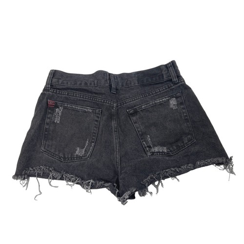 Urban Outfitters BDG Black 100% Cotton High Waisted Cut Off Jean Shorts Size 29 - Picture 2 of 4
