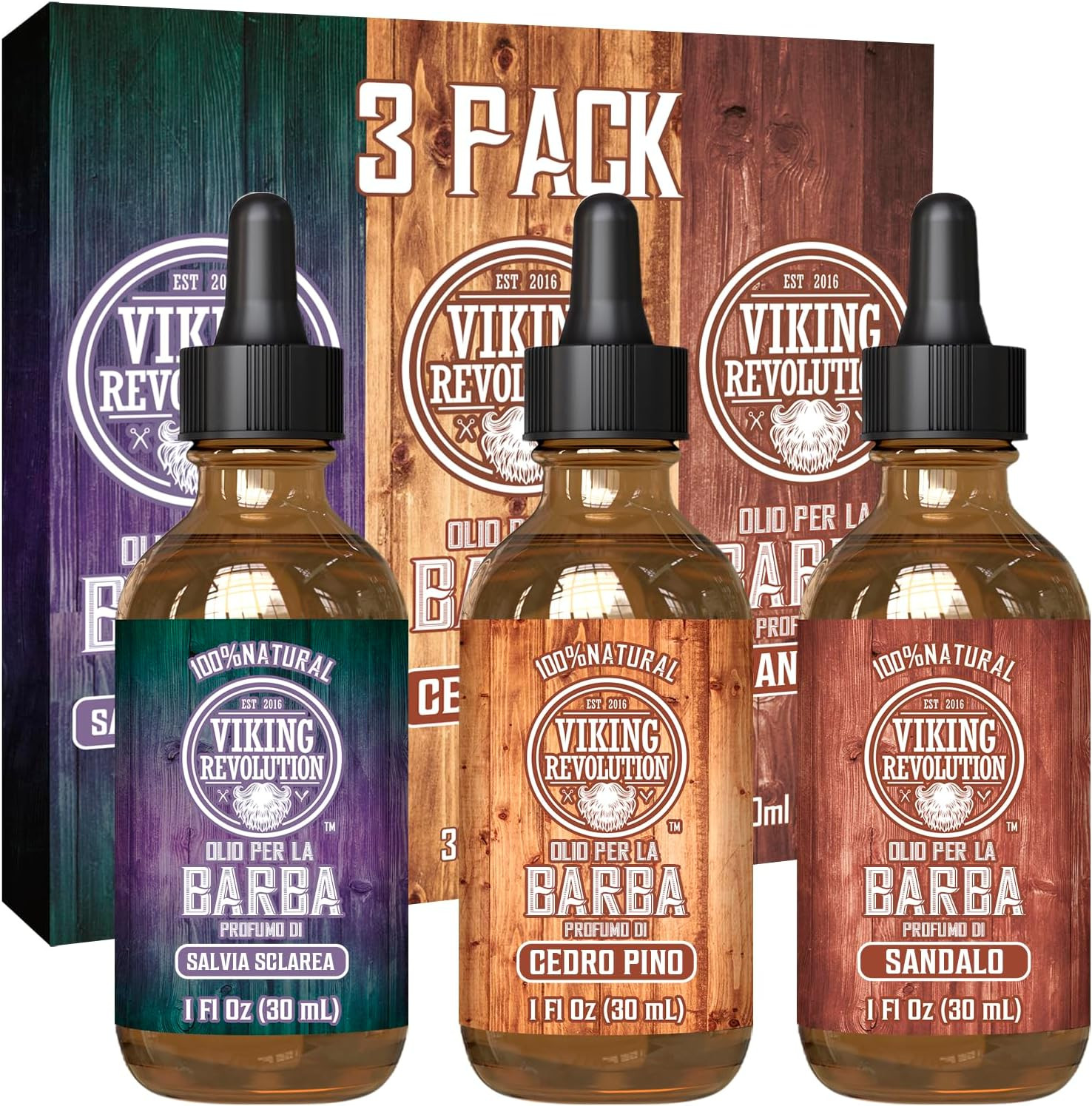 Set Cura Barba Completo 3 Oli - Ammorbidisce, Rafforza e Profuma