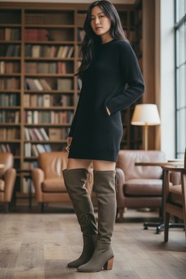 Blondo Windie Knee High Tan Beige Boots Women's Size 6 Waterproof Suede Boots