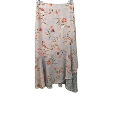 Vtg Silk Fairy Floral Y2K Cottage Boho Romantic Wrap Style Skirt M Whimsical