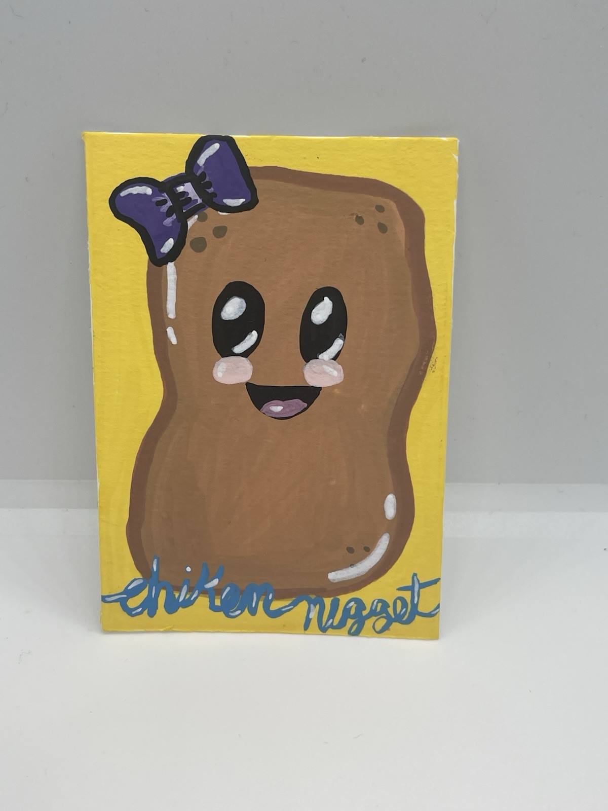 ACEO Original Art Acrylic Marker – Quirky Chicken Nugget #6 paint by Bat El