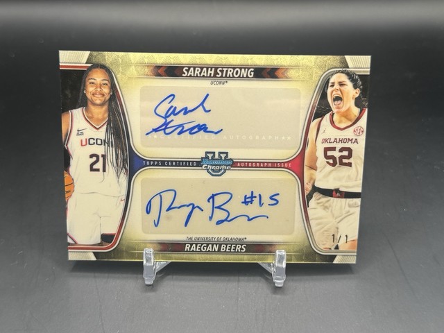 2025-26 Bowman Chrome U Sarah Strong Raegan Beers Dual Superfractor 1/1 Auto