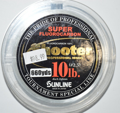 sunline shooter super fluorocarbon 100%  10lb  660yds  lo-vis clear fishing line