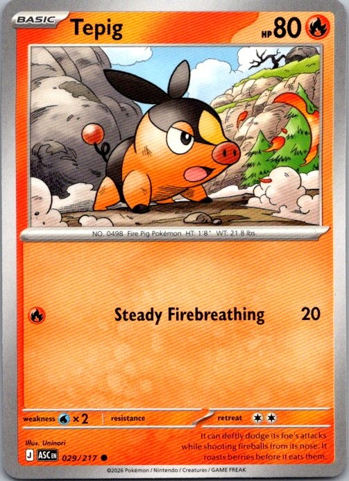 Tepig Common ME: Ascended Heroes 029/217 NM