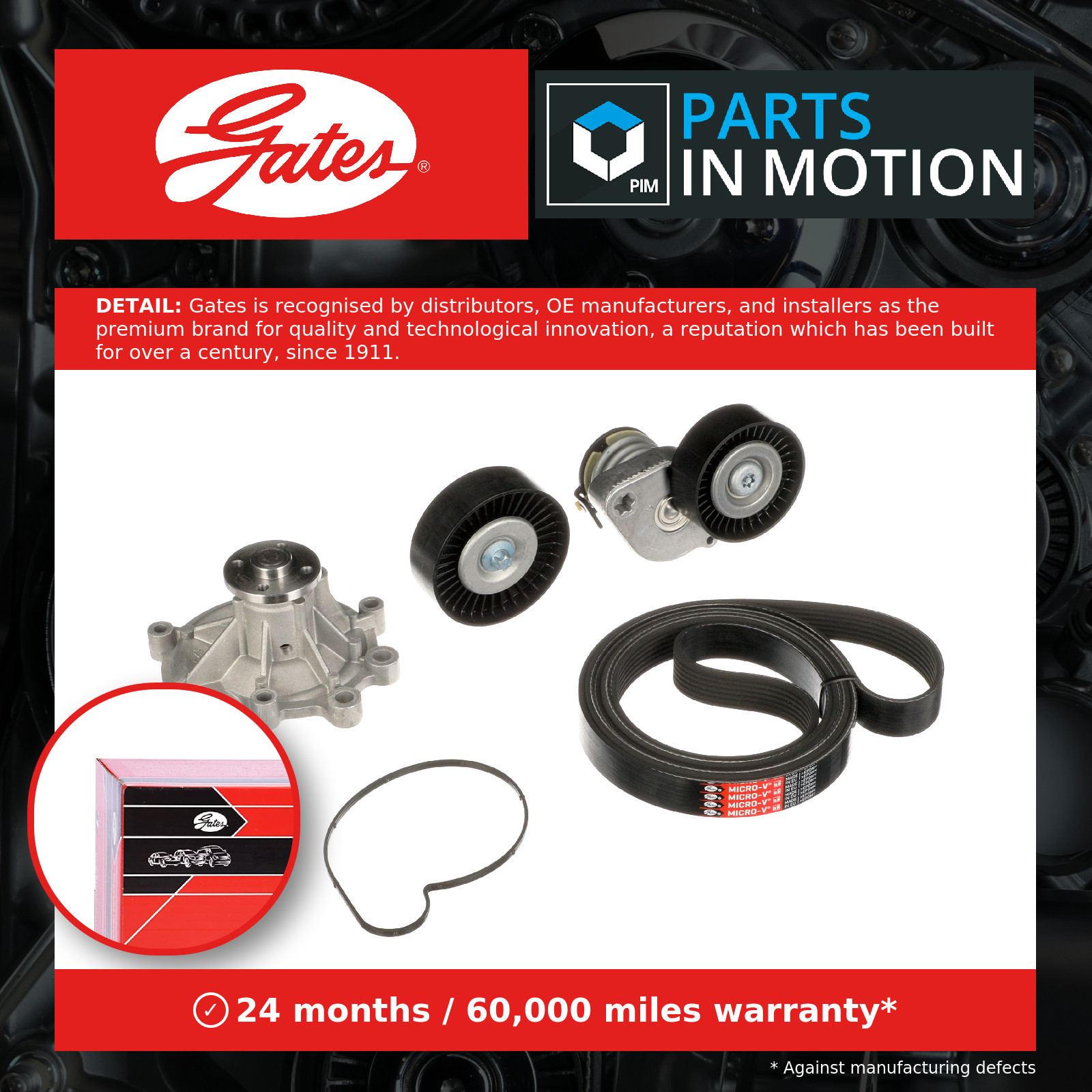Drive Belt Kit fits MERCEDES CLK200 A209, C209 1.8 02 to 10 Set Gates Quality - Image 13