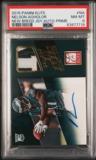 2015 PANINI DONRUSS ELITE NEW BREED JERSEY AUTO NELSON AGHOLOR 18/25 PSA 8