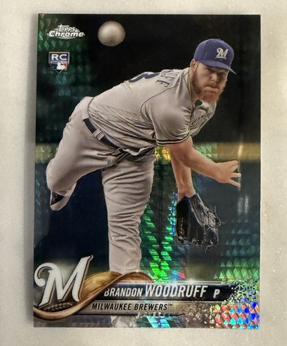 2018 Topps Chrome Brandon Woodruff RC Prism Refractor Parallel #179