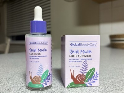 Global Beauty Care Snail Mucin Essence and Moisturizer, 2pc, 1.7 fl oz Each