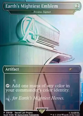 MtG Secret Lair Marvel Arcane Signet Earth's Mightiest Emblem Foil New Sealed