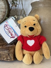 Disney Winnie the Pooh Bean Bag Plush "Pooh with Red Sweater" Bear 8 inches 2