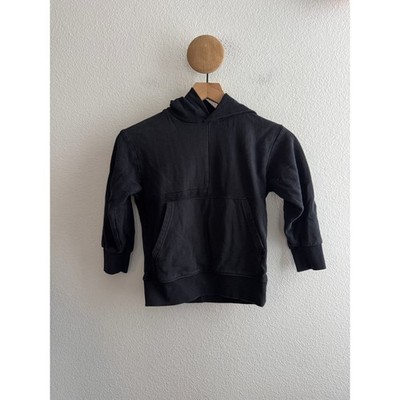 Molo Meqo Black Cotton French Terry Hoodie Kids Size 6