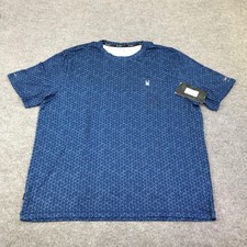 Spyder Rash Guard Shirt Mens XL Blue Geometric UPF 30 Swim Quick Dry S627A30