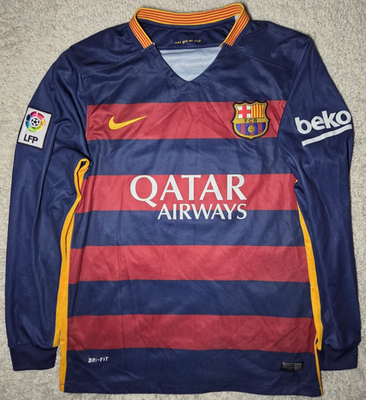 Nike FC Barcelona Messi #10 Long Sleeve Soccer Jersey Qatar