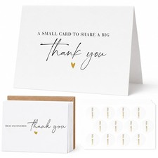 Thank You Cards with Envelopes Bulk Pack of 40 - Gold Foil Design  5 x 3.5 I...