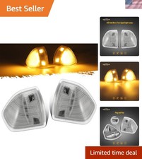 LED Side Mirror Turn Signal Light Left and Right Lamps Tow Light Clear Cover ...
