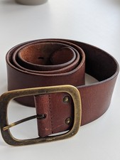 Silver Creek Brown genuine leather belt, unisex vintage style