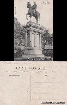CPA Paris Statue de Lafayette 1914