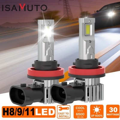 ISAMUTO H8 H9 H11 LED Headlight Bulb Kit w/ CANBUS Super Bright White 10000LM 