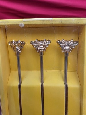 Jack Daniels Tennessee Honey Bee Swizzle Sticks NEW Box of (3) Stirrers