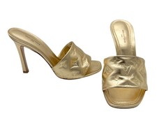 Louis Vuitton Revival High Heel Mules Metallic Lambskin Embossed Monogram - Size