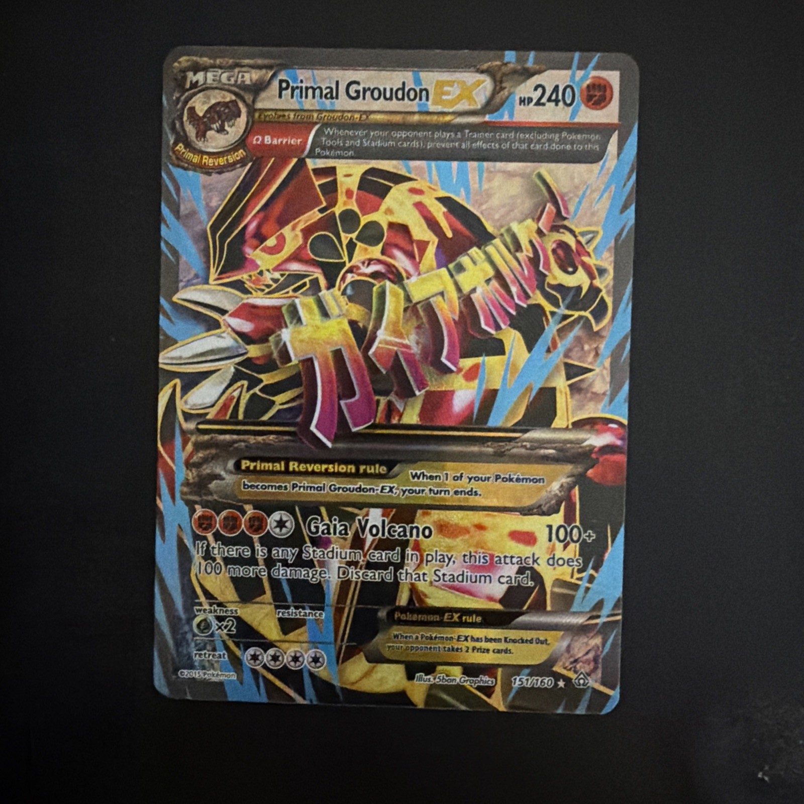 Pokemon 2015 Primal Clash Primal Groudon EX FA #151/160