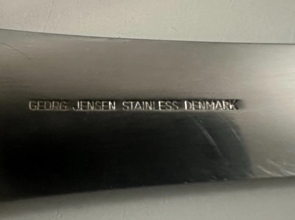 Georg Jensen Denmark 5 Stainless Steel 6.5” Spoons MCM Mid Century Modern - Image 4 of 4