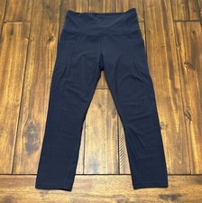 Athleta Salutation Stash Pocket 21  Crop Tight High Rise Powervita Blue Size XS