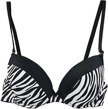 Bra Rampage Intimates Demi Tuxedo Zebra Max Push Up Plunge Underwire 500624