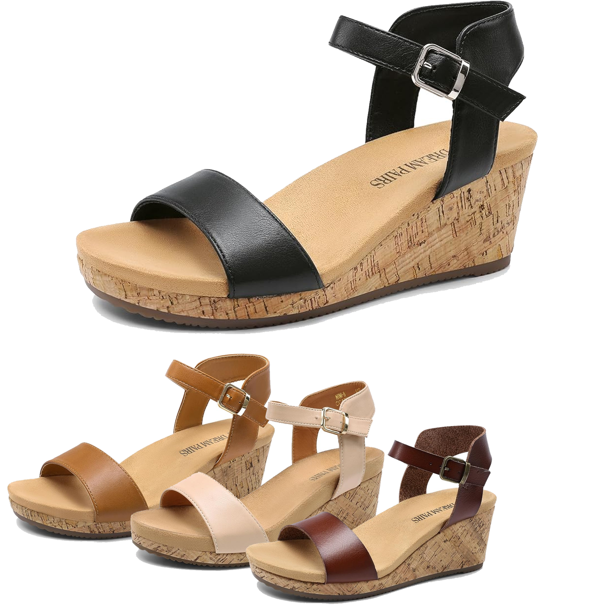 DREAM PAIRS Buckle Platform Wedge Sandals DREAM PAIRS Buckle Platform Wedge Sandals