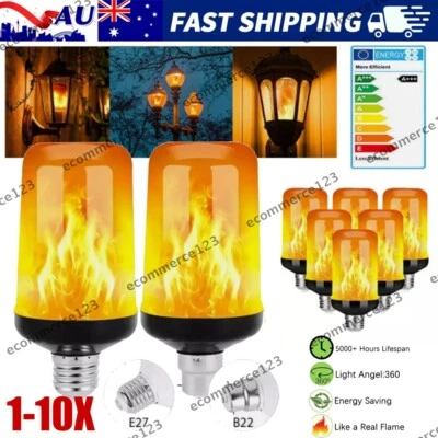 1-10x E27 B22 LED Flame Effect Light Bulb 4 Modes Flickering Fire Simulated Lamp - image 1 of 4