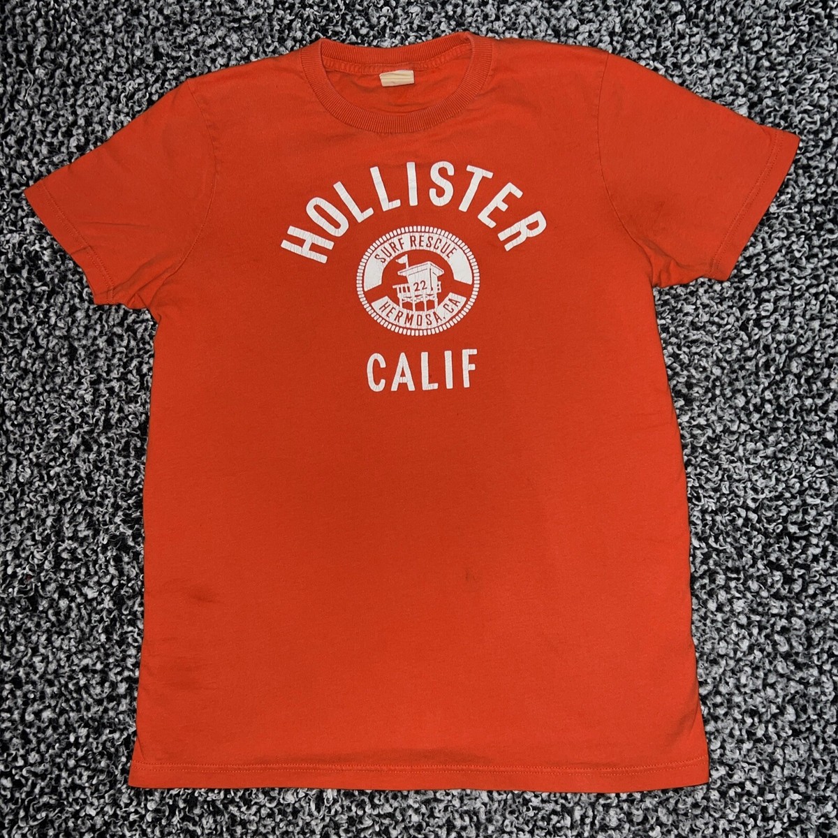 Vintage Hollister California Mens Size T-shirt Orange Medium