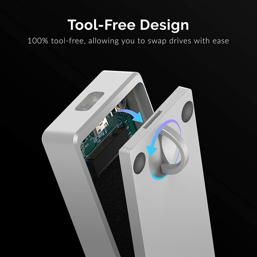 Sabrent Thunderbolt 3 Certified M.2 NVMe SSD Tool-Free Solid Aluminum Enclosure - Picture 5 of 9