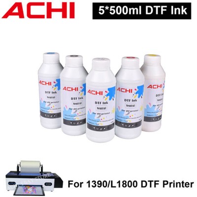 ACHI 500ml DTF INK For T-Shirt Printer EPSON 1390/L1800 DTF Printer For Colth US