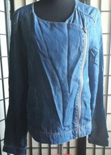 Ladies NINE WEST jean zipper tunic style blazer small