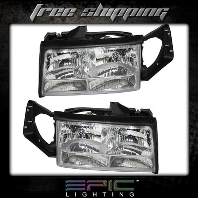 Fits 1997-99 Cadillac Deville Headlights Headlamps Pair Left Right Set