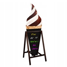 KUNDENSTOPPER Werbeaufsteller Werbetrager Speiseeis Schild Kreidetafel aus Holz