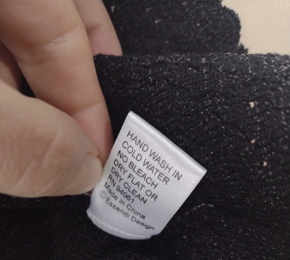 Essendi Knit Top sz Medium  black shimmer Ribbed Silk  Stretch  Y2k shirt NEW - Image 4 of 4