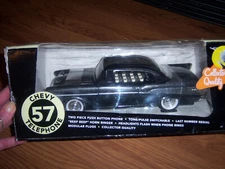 VTG NEW BOXED RETRO COLLECTOR'S Telemania '57 BLACK Chevy Push Button Telephone