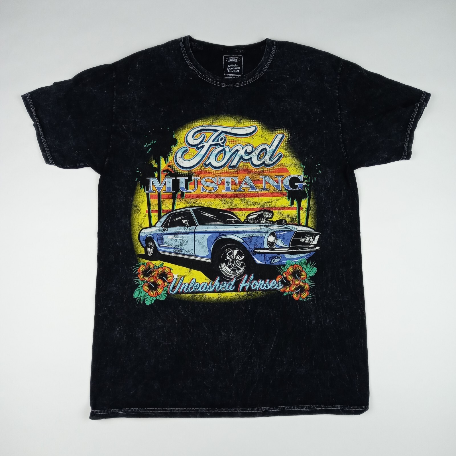 PONY T shirt Ford Mustang auto classica tropicale uomo taglia small media manica corta