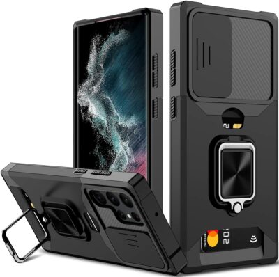 Ring Kickstand S22 Ultra Case, [Work with Magnetic Car Mount] for Samsung Galaxy