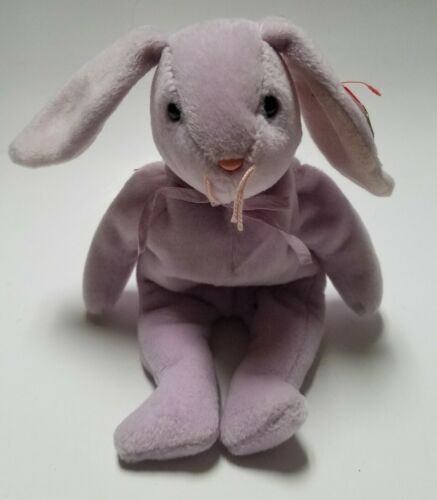 1996 Ty Beanie Baby, coniglio coniglio rosa da collezione ""Floppity"" - Foto 1 di 5