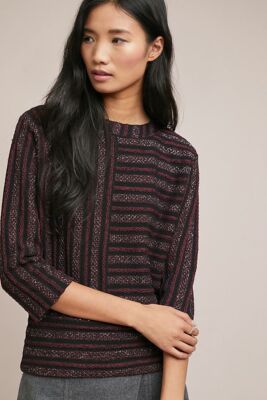 NEW ANTHROPOLOGIE CELESTE STRIPED PULLOVER BY AKEMI KIN SZ L LARGE
