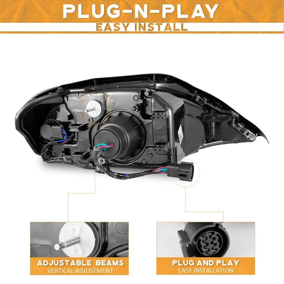 WEELMOTO Pair Headlights Assembly For 2000-2005 Mercury Sable Chrome w/o Bulbs - Image 4 of 4